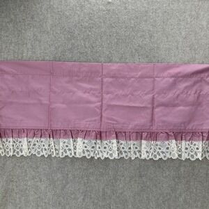 VTG Sears Mauve Pink Ruffled Lace Trim Window Valance Panel Made in USA 17X79